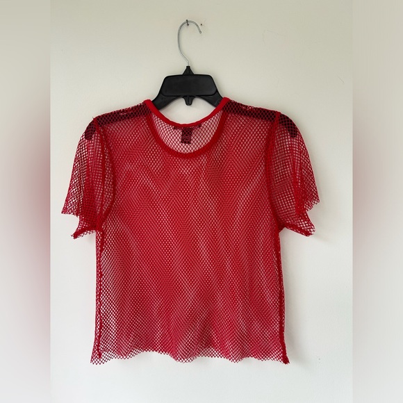 Red mesh top size medium forever 21 top - Picture 3 of 3